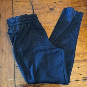 Under Armour Navy Blue Sweatpants with Tapered Leg and Elastic Waistband